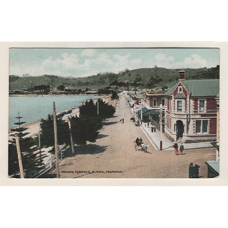 (WW15087) TASMANIA · c.1915: card by Spurling & Son card w/view of MARINE TERRACE, BURNIE · message on verso but not postally used · excellent condition · scarce card in my experience