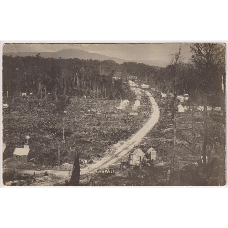 (WW1524) TASMANIA  · c.1910: real photo card titled ZEEHAN FROM WEST postally used from there to WYnyard · original photo may pre-date this print by about 10 years · excellent condition