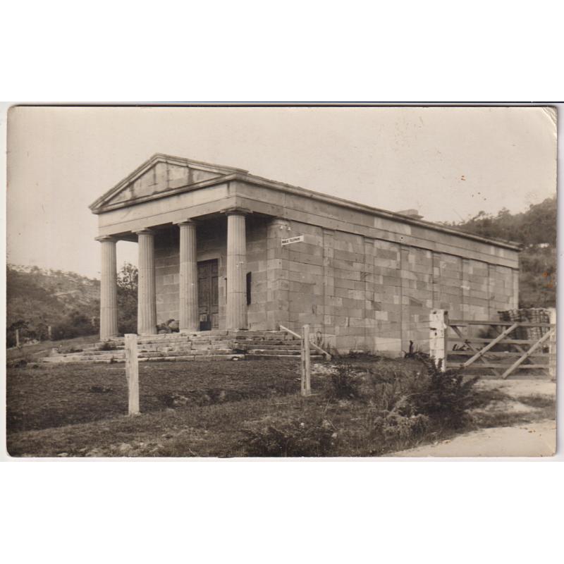 (WW1526) TASMANIA  · 1920s: an unused real photo card by J.W. Beattie w/view of the LADY JANE FRANKLIN MUSEUM at Lenah Valley · at the time of the photo it was used as a cow shed and a place to store apples!