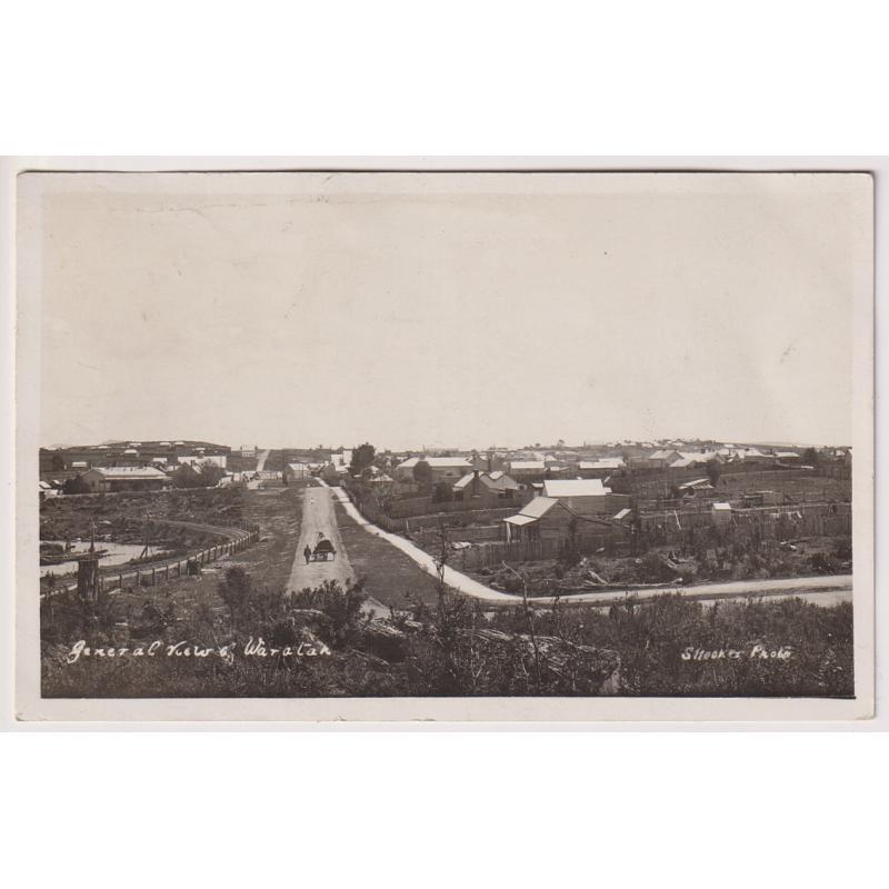 (WW1528) TASMANIA  · 1908: real photo card with GENERAL VIEW OF WARATAH by local photographer Stephen Hooker postally used from there to Gormanston · fine condition