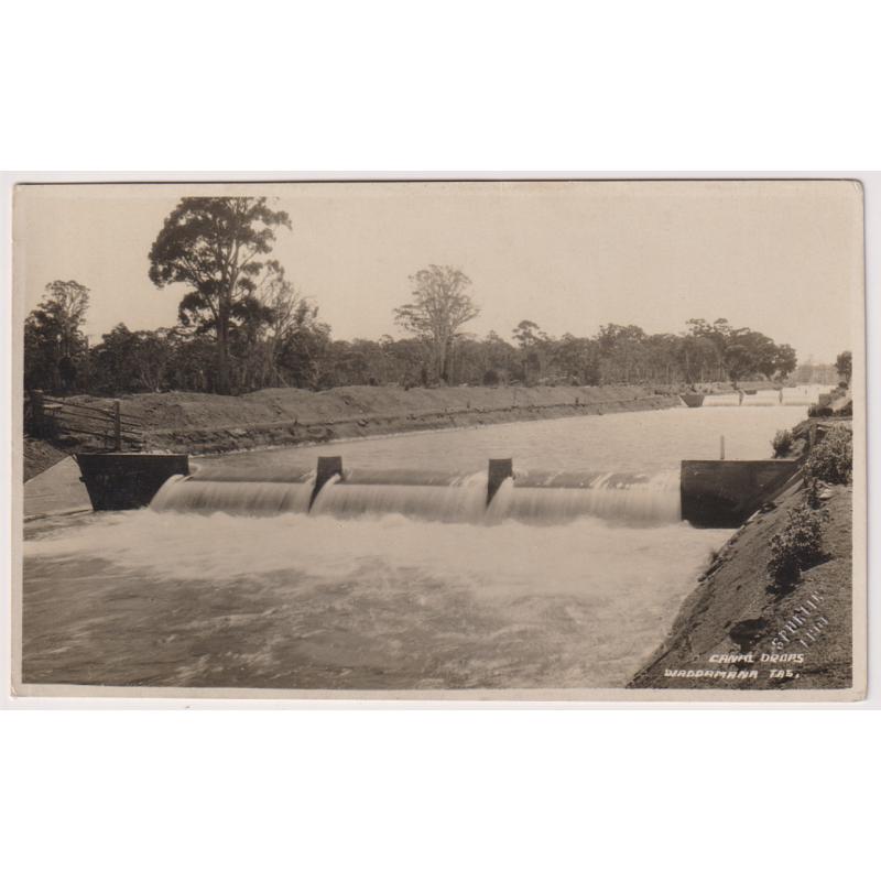 (WW1553) TASMANIA  · 1920s: unused real photo card by Spurling Studio w/view CANAL DROPS WADDAMANA in excellent to fine condition · I have not encountered this card before