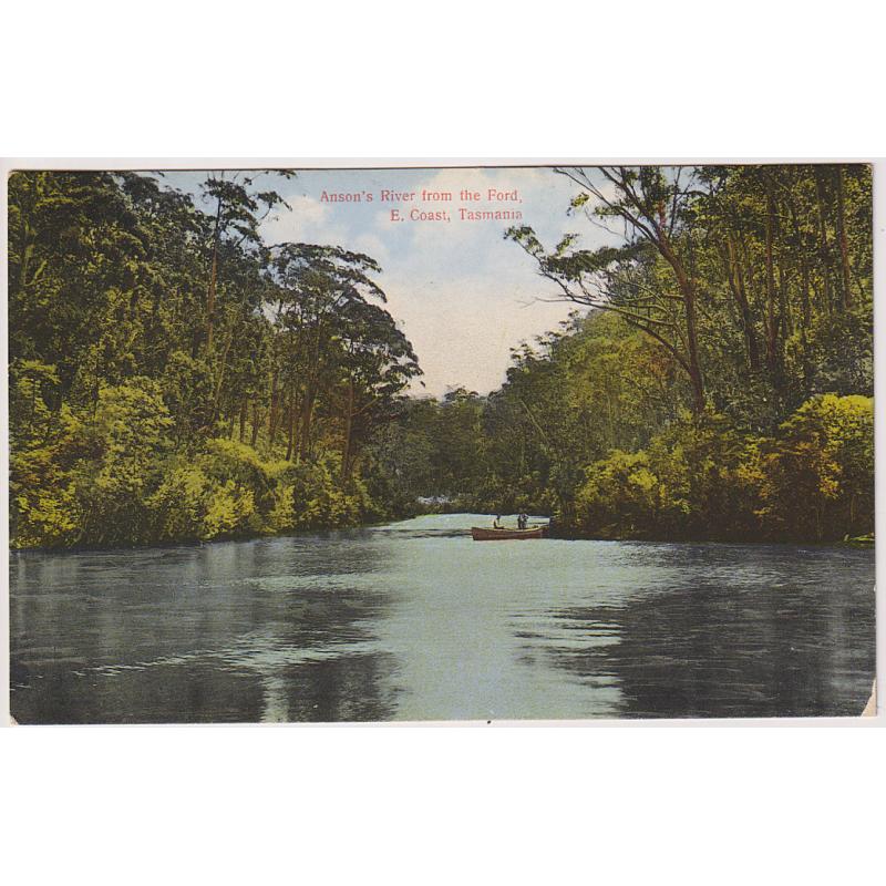 (WW1594) TASMANIA · c.1910: unused card by Spurling & Son (No.536) w/view ANSON'S RIVER FROM THE FORD.... some minor corner wear o/wise in excellent to fine condition