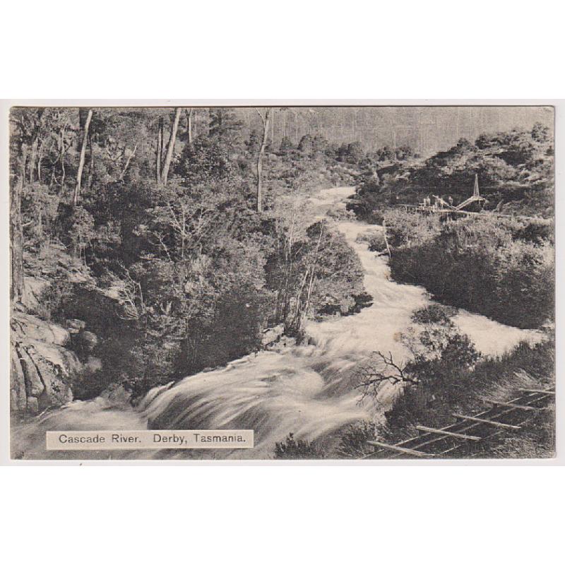 (WW1604) TASMANIA · c.1910: card by Spurling & Son (No.103) w/view of the CASCADE RIVER at DERBY · some v.minor soiling on back o/wise in nice condition