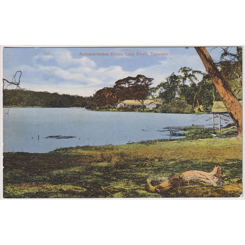 (WW1610) TASMANIA · c.1910: unused card by Spurling & Son (No.551) w/view ACCOMMODATION HOUSE, LAKE SORELL · nice condition · a very rare view in my experience!