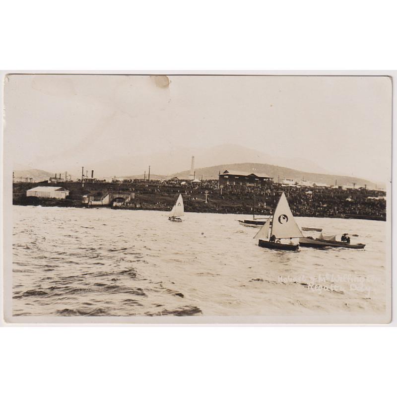 (YY1737) TASMANIA · 1920s: unused real photo card featuring an &#039;on the water&#039; view of an event at the HOBART REGATTA · excellent to fine condition